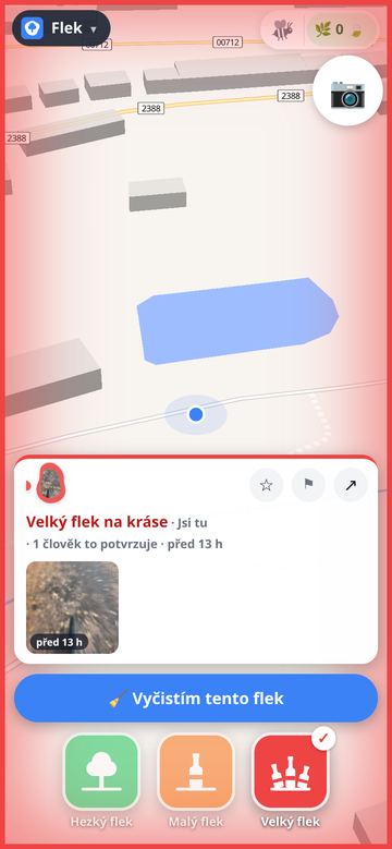 Tlačítko Vyčistím tento flek